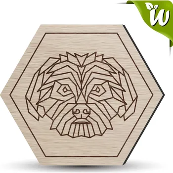 Podtácek Dřevěný podtácek - PES MALTÉZÁK