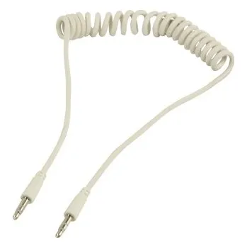 Audio kabel Valueline Audio kabel jack 3.5mm propojovací spirálový 1.0m - bílý (VLMP22010W1.00)