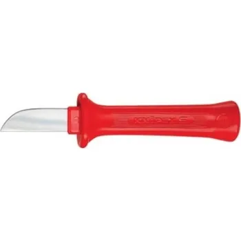 Sada nářadí Knipex 98 52 - Nůž elektrikářský 180mm na kabely, rukojeť izolovaná 1000V VDE potažena plastem