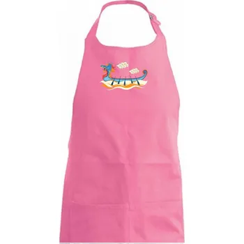 Kuchyňská zástěra Dračí loď plameny - Dámská zástěra na vaření - Univerzální velikost ( Růžová )