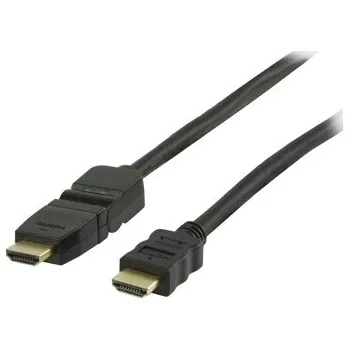 Video kabel Valueline HDMI kabel GOLD konektor otočný 3D/4K 2m - černý (VGVP34290B20)