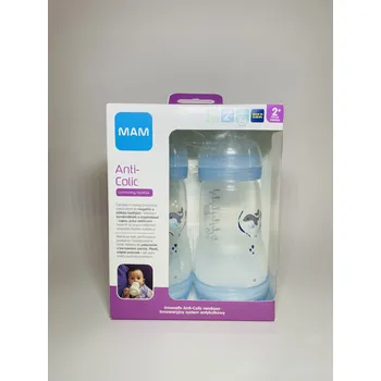 Kojenecká láhev MAM Anti Colic Double pack, 2x260ml, modrá