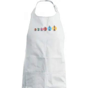 Kuchyňská zástěra Šachy v řadě barevné - Dámská zástěra na vaření - Univerzální velikost ( Bílá )