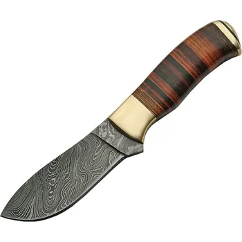 lovecký nůž Damascus Stacked Leather Hunter
