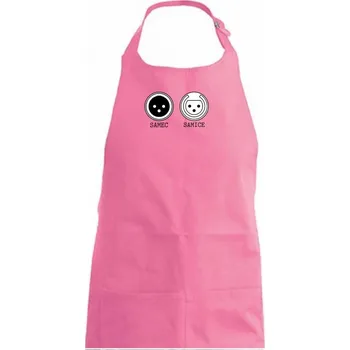 Kuchyňská zástěra XLR samec a samice - Dámská zástěra na vaření - Univerzální velikost ( Růžová )