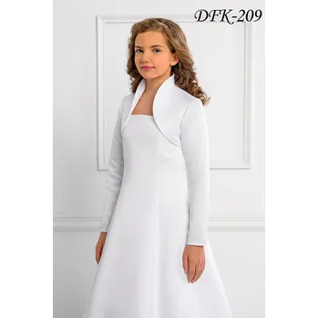 Dívčí šaty Dětské saténové svatební bolerko s vyšším límcem: DFK-209 Barva: ivory, Vybraná velikost: velikost 158