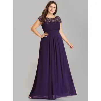 Dámské šaty Ever Pretty plesové šaty s krajkou fialové 9993 Velikost: 4XL / 48 / 16 / 20