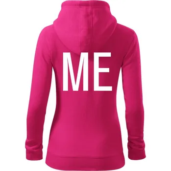 Dámská mikina Me / mini me tiskací - Dámská mikina trendy zipper s kapucí - XS ( Purpurová )