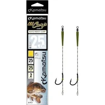 Rybářský háček Kamatsu kaprový návazec Pro Carp Leader Kayo Heavy Carp 25cm 25lbs Velikost: 1