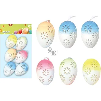 Bytová dekorace Plastová vajíčka krajka mix S180260 6ks 6cm 2221330, MFP Paper