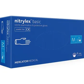 Mercator Medical Nitrylex Basic nitrilové nepudrované modré 100 ks, M