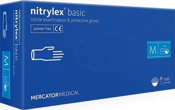 Vyšetřovací rukavice Mercator Medical Nitrylex Basic nitrilové nepudrované modré