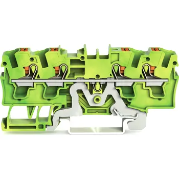 Rozvaděč WAGO Svorka 2204-1407 4vodičová pro ochranný vodič s&nbsp;ovládacím tlačítkem 4 mm², zelenožlutá 2204-1407