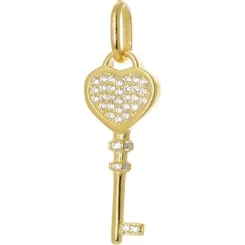 Přívěsek Stříbrný pozlacený přívěšek klíč AGH688-G