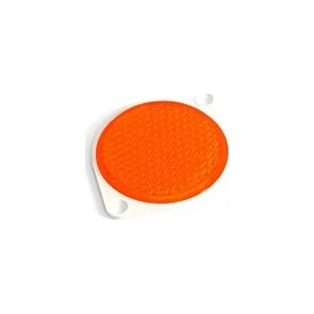 Odrazka kulatá 74 mm na 2 šrouby (uši) -oranžová