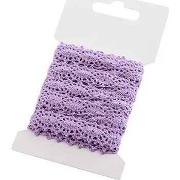 Krajka Bavlněná krajka šíře 12 mm paličkovaná Barva: Fialová