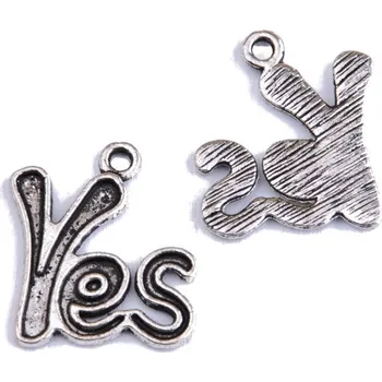 Přívěsek Přívěsek YES, 19x23mm, 2ks