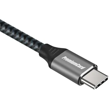 Datový kabel PremiumCord Kabel USB-C M/M, 100W 20V/5A 480Mbps bavlněný oplet, 2m