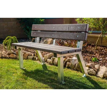 Zahradní lavice Parková lavička, plastové latě 1000 mm, kovová konstrukce + doprava zdarma