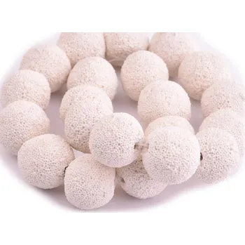 Drahý kámen Láva barvená bílá 20mm