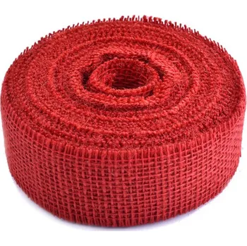Stuha Jutová stuha červená 5cm