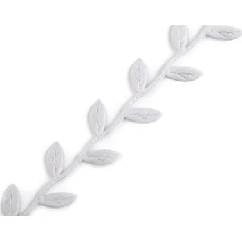 Stuha Saténový prýmek 25mm - listy Barva: šedá nejsv.