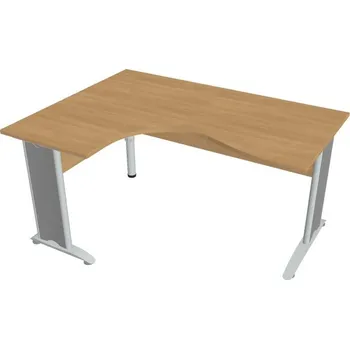 Kancelářský vozík HOBIS kancelářský stůl pracovní tvarový, ergo pravý - CE 2005 P, dub + doprava zdarma