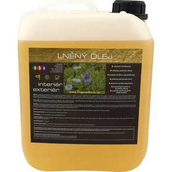 Olej na dřevo BBB barvy Lněný olej rafinovaný 5 L