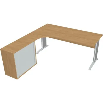 Kancelářský vozík HOBIS kancelářský stůl pracovní, sestava pravá - CE 1800 HR P, dub + doprava zdarma