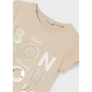 Dívčí tričko Dívčí triko Mayoral 6037 béžová barva: béžová, Rozměr: 128 (8 let)