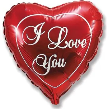 Balónek Foliový balonek srdce červené - I love you - 45 cm