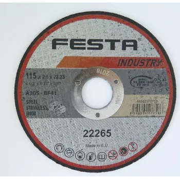 Řezný kotouč Řezný kotouč na kov a nerez 230x2,5x22,2 FESTA Industry - profi (profi řezný kotouč na ocel, litinu a nerez)