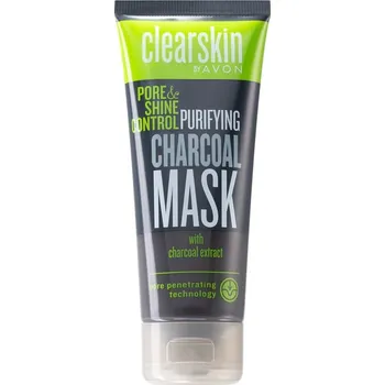 Pleťová maska Avon Clearskin Pore & Shine Control čisticí maska s aktivním uhlím 75 ml