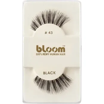 Umělé řasy Bloom Natural nalepovací řasy z přírodních vlasů No. 43 (Black) 1 cm