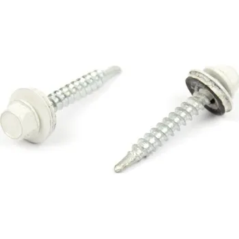 Šroub Střešní šroub s EPDM 4,8x35 RAL 9002 šedo bílá (Střešní - farmářský šroub s podložkou)