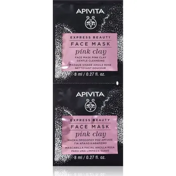 Pleťová maska Apivita Express Beauty Cleansing Face Mask Pink Clay čisticí maska na obličej 2x8 ml