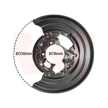 Brzdový kotouč Ochranný plech proti rozstřikování, brzdový kotouč VAN WEZEL 5862374