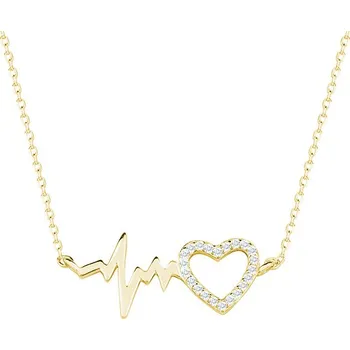 Řetízek Olivie Stříbrný řetízek TLUKOT SRDCE GOLD 5759 Ag 925; ≤2,2 g.