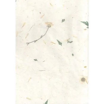 Umělecký papír Ursus Přírodní papír s kvítky a listy 35g/m2 (5ks)