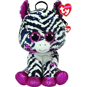 plyšák TY Fashion batůžek s flitry Zoey - zebra 25 cm