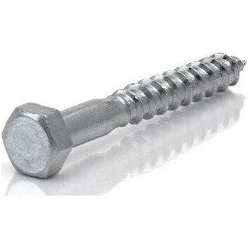 Dílna Podstavcový vrut do dřeva 12x80 zinek bílý, DIN 571 (Vrut se šestihrannou hlavou)