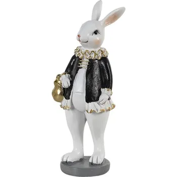 Dekorace králík v černém kabátku - 5*5*15 cm