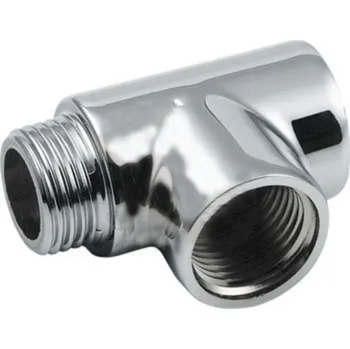 Fitinka T-kus 1/2" k topným tyčím - pro kombinované topení do koupelnových žebříků, chrom