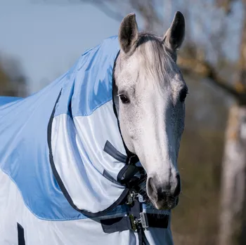 Deka pro koně BUSSE Díl krční k dece Rainfly BUSSE, proti hmyzu, nepromokavý, sky/navy Délka zad: L