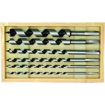 Vrták Sada hadovitých vrtáků do dřeva 6,0 - 16,0 x 230mm 6 ks (dřevěná krabíčka)