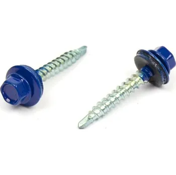 Šroub Střešní šroub s EPDM 4,8x35 RAL 5010 tmavě modrá (Střešní - farmářský šroub s podložkou)