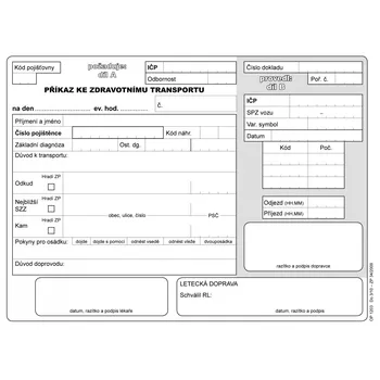 Tiskopis Optys 1203 Příkaz ke zdravotnímu transportu A5 2 x 25 listů