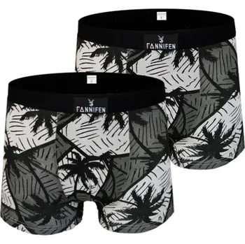 Boxerky PeSaiL Pánské bavlněné boxerky - Palma (2ks v balení) Barva: Šedá, Velikost: XXL