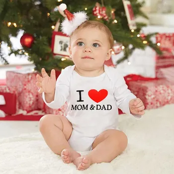 Kojenecký body Kojenecké body s nápisem "I love mom & dad" Varianta: Dlouhý rukáv, Věk: 12-18 měsíců