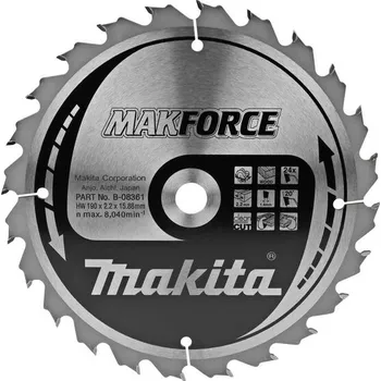 Řezný kotouč Makita pílový kotúč 190mm, 24z B-08361